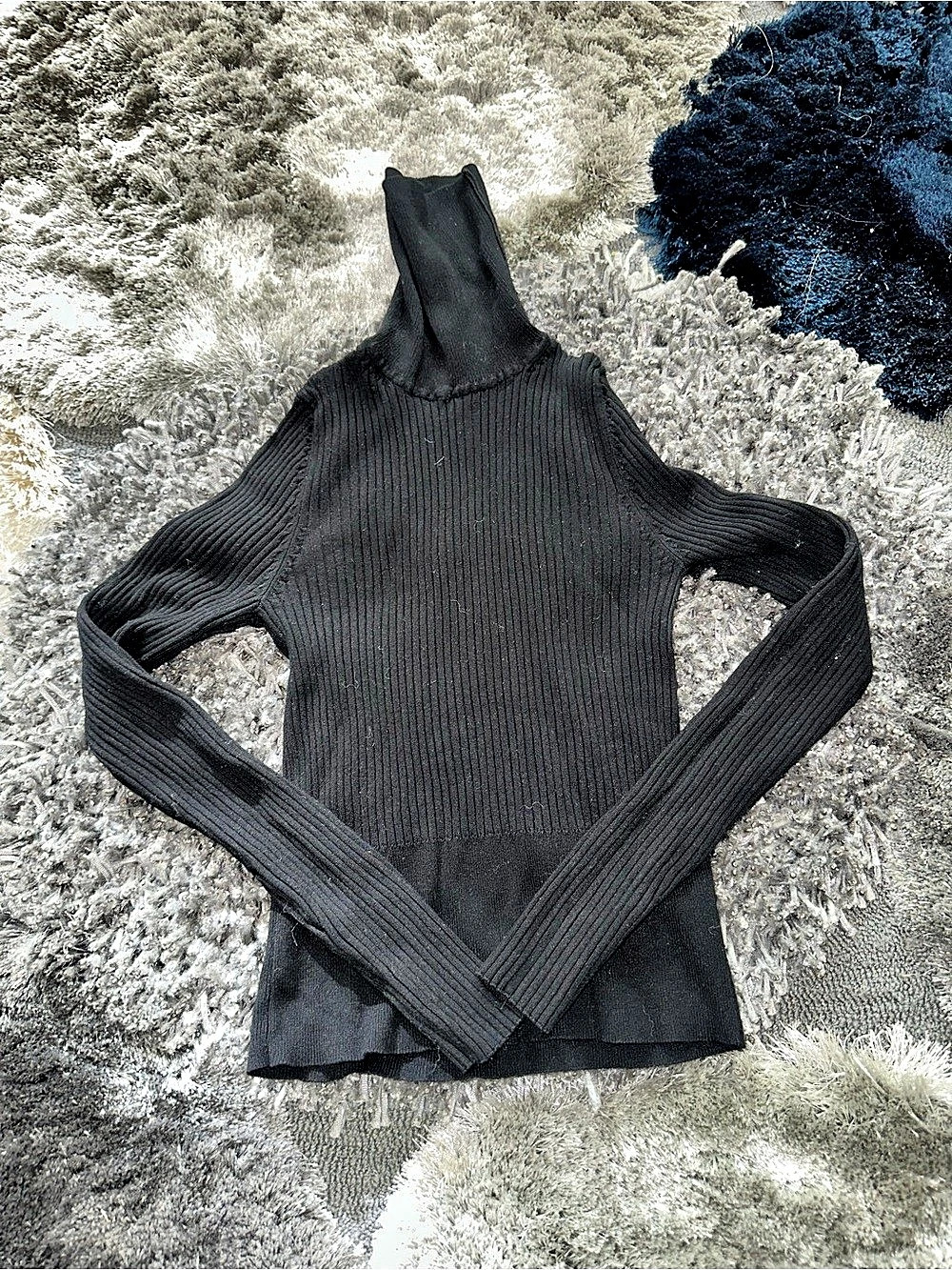 Zara Black Ribbed Turtleneck Size Medium